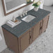 James Martin Portland 60 Inch Single Vanity in Whitewashed Walnut With Parisien Bleu Silestone Top