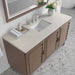 James Martin Portland 60 Inch Single Vanity in Whitewashed Walnut With Siberian Silestone Top