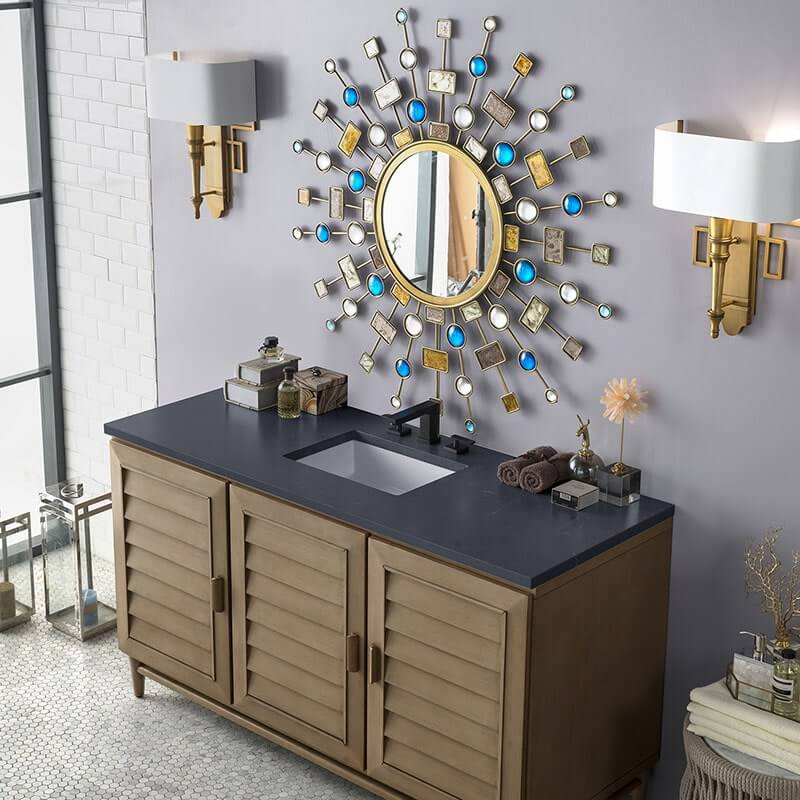 James Martin Portland 60 Inch Single Vanity Whitewashed Walnut Charcoal Soapstone Silestone Top