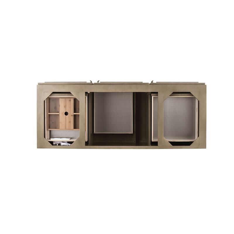 James Martin Portland 60 Inch Single Vanity Whitewashed Walnut Top View