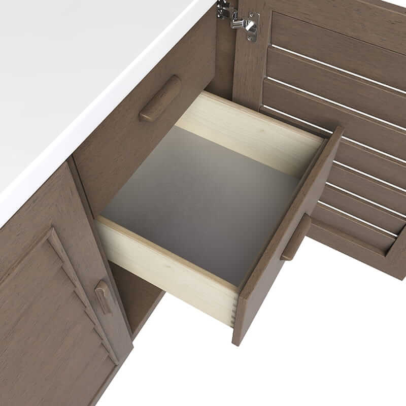 James Martin Portland 60" Single Vanity in Whitewashed Walnut With Soft Close Undermount Drawer Glides