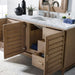 James Martin Portland 60" Single Vanity Whitewashed Walnut Open Drawers