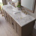 James Martin Portland 72" Double Vanity in Whitewashed Walnut With Carrara Marble Top