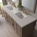 James Martin Portland 72" Double Vanity in Whitewashed Walnut With Siberian Silestone Top