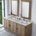James Martin Portland 72" Double Vanity Whitewashed Walnut Eternal Jasmine Pearl Silestone Top