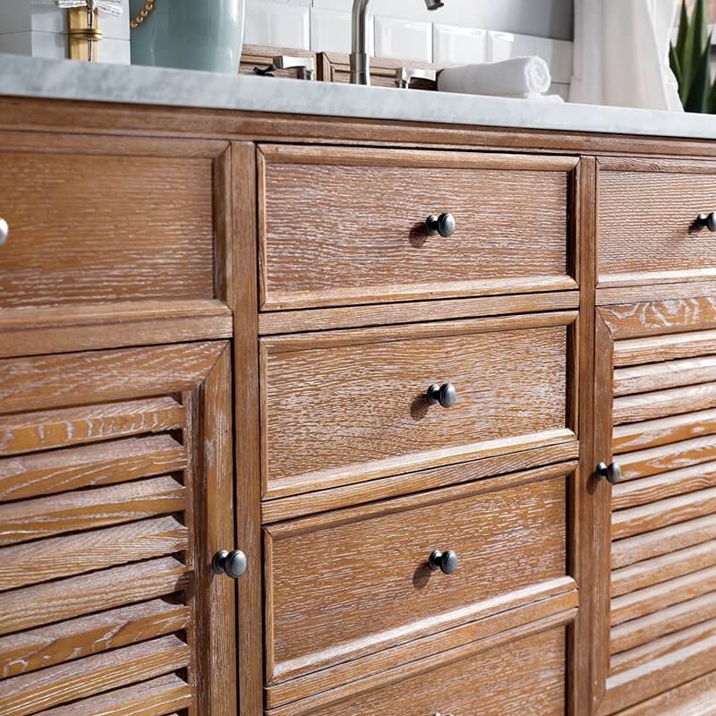 James Martin Savannah 72" Double Vanity Driftwood Cabinet Close Up