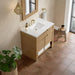 James Martin Solene 36" Single Vanity Seaside Oak Arctic Fall Solid Surface Top
