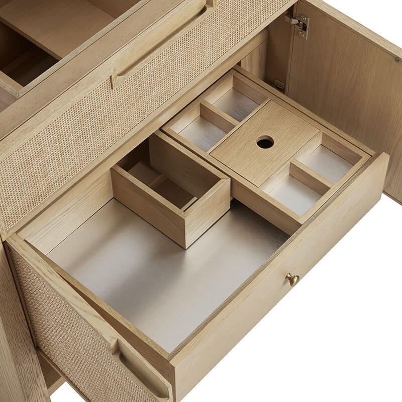 James Martin Solene 36 Single Vanity Seaside Oak Drawer