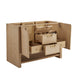James Martin Solene 48 Inch Single Vanity in Seaside Oak Corner View Open Door and Drawers