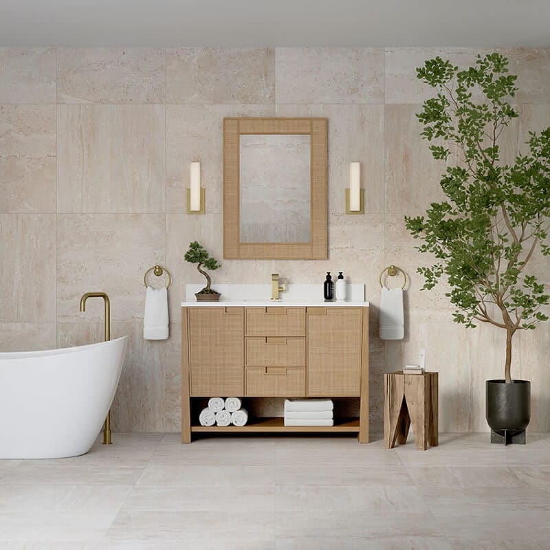 James Martin Solene 48" Single Vanity Seaside Oak Front View