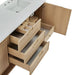 James Martin Solene 72" Double Vanity in Seaside Oak Top View Open Drawers