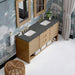 James Martin Solene 72" Double Vanity Seaside Oak Parisien Bleu Silestone Top