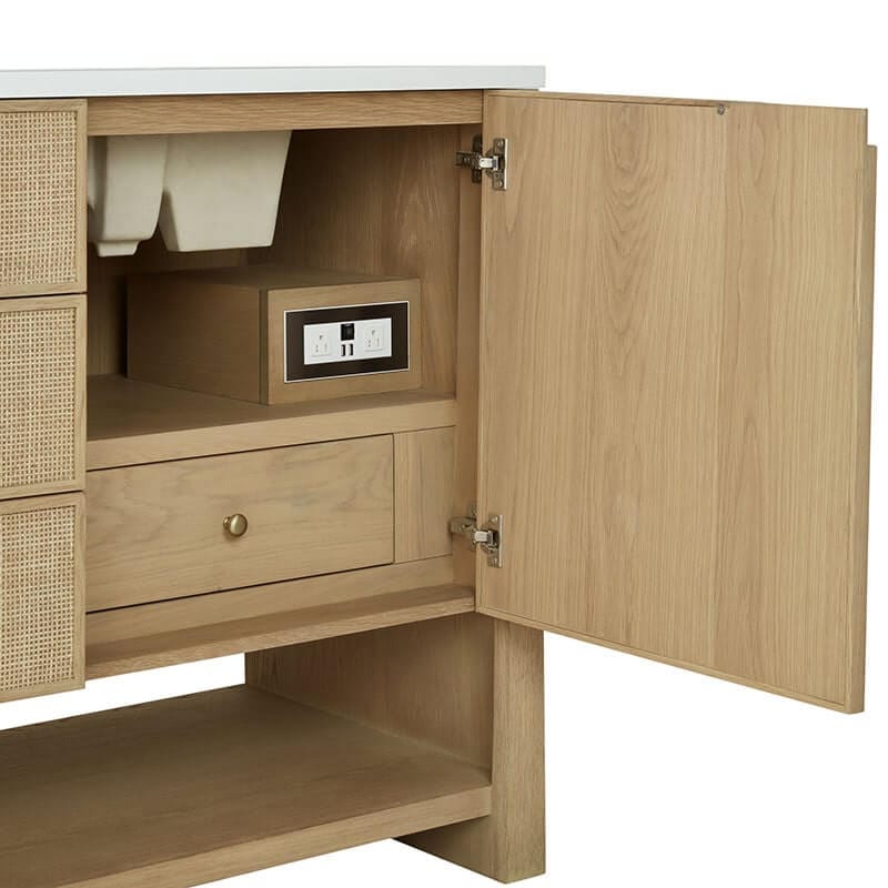 James Martin Solene 72 Double Vanity Seaside Oak Usb Outlet