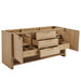 James Martin Solene 72 Inch Double Vanity in Seaside Oak Corner View Open Door and Drawers