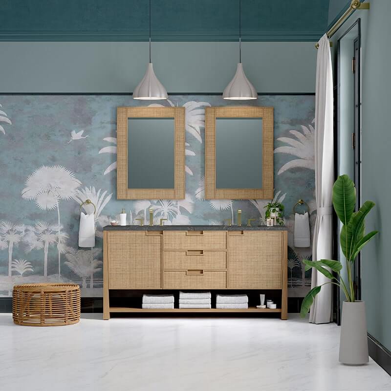 james martin solene 72 inch double vanity seaside oak front view