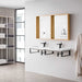 James Martin Three Boston 18 Inch Wall Brackets in Matte Black With 47" White Glossy Composite Stone Top Corner View