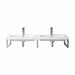James Martin Three Boston 18" Wall Brackets in Brushed Nickel With 47" White Glossy Composite Stone Top