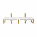 James Martin Three Boston 18" Wall Brackets in Radiant Gold With 47" White Glossy Composite Stone Top