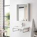 James Martin Two Boston 18 Inch Wall Brackets in Brushed Nickel With 23.6" White Glossy Composite Stone Top Corner View