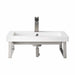 James Martin Two Boston 18" Wall Brackets in Brushed Nickel With 23.6" White Glossy Composite Stone Top