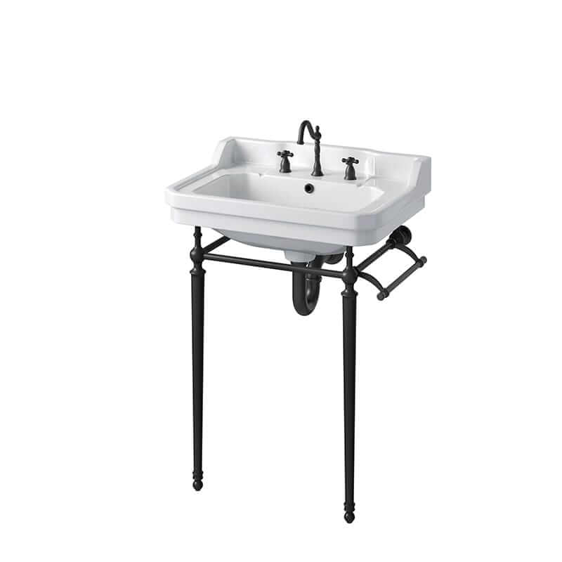 James Martin Wellington 24" Single Vanity With Matte Black Finish Stand Corner View