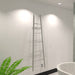 Jeeves Model a Ladder Drying Rack in Brushed Stainless Mounted Near Bathtub