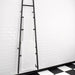 Jeeves Model a Ladder Drying Rack in Matte Black Corner View Mounted on White Wall