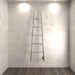 Jeeves Model a Ladder Drying Rack in Polished Stainless Front View Lifestyle