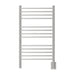 Jeeves Model C Curved 13 Bar Towel Warmer in Brushed Stainless Front View