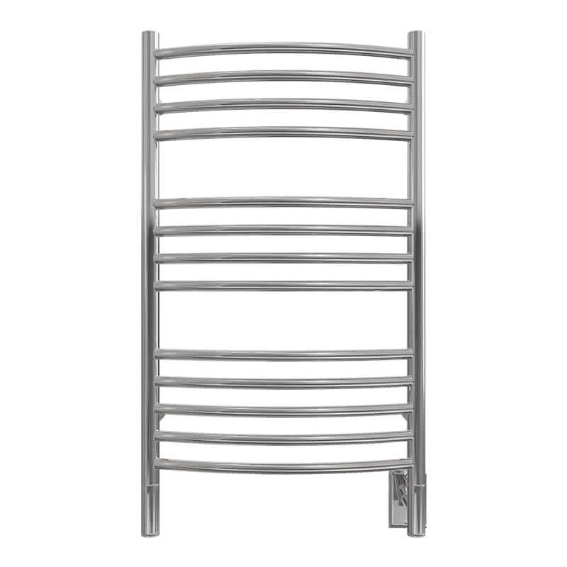 Jeeves Model C Curved 13 Bar Towel Warmer in Polished Stainless Front View