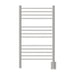 Jeeves Model C Straight 13 Bar Towel Warmer in Brushed Stainless Front View