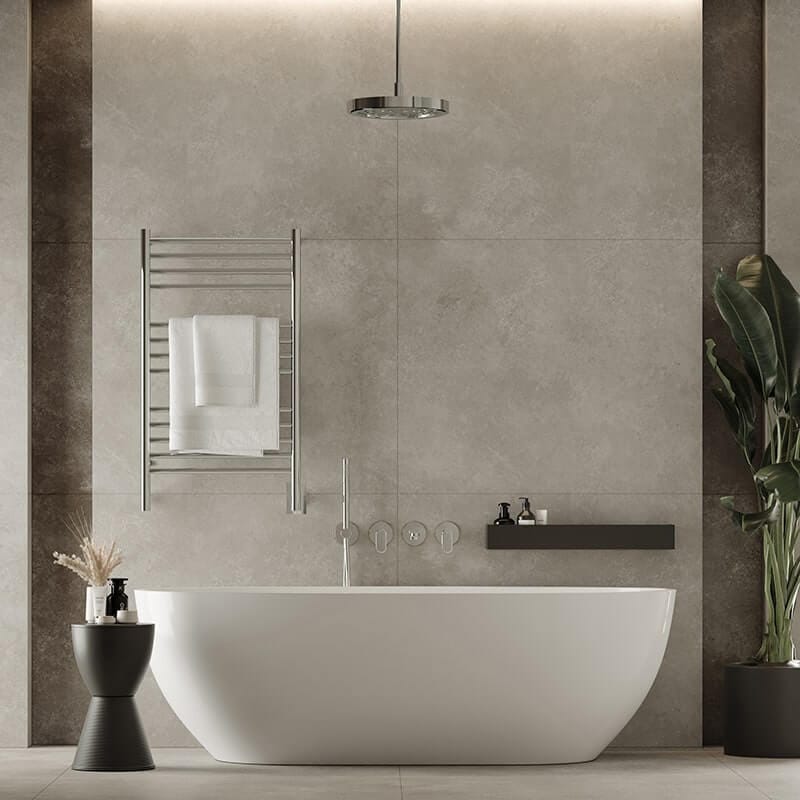 Jeeves Model C Straight in Polished Stainless Above Bathtub