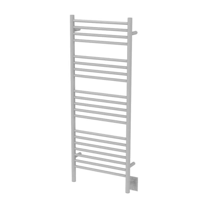 Jeeves Model D Straight 20 Bar Towel Warmer in White Corner View