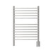 Jeeves Model E Curved 12 Bar Towel Warmer in Brushed Stainless Front View