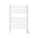 Jeeves Model E Curved 12 Bar Towel Warmer in White Front View