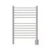 Jeeves Model E Straight 12 Bar Towel Warmer in Brushed Stainless Front View