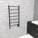Jeeves Model F Straight 7 Bar Drying Rack in Matte Black Corner View Lifestyle