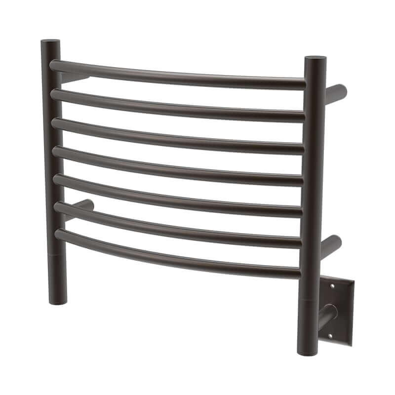 Jeeves Model H Curved 7 Bar Towel Warmer in Oil Rubbed Bronze Corner View