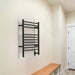 Jeeves Model K Straight 10 Bar Towel Warmer in Matte Black Side View