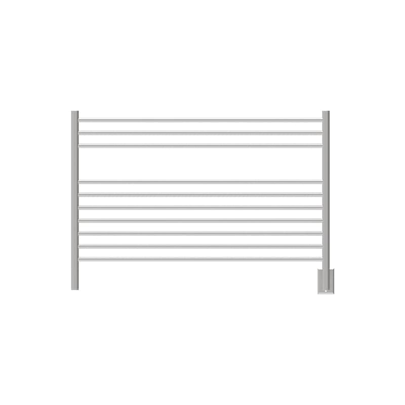Jeeves Model L Straight 10 Bar Towel Warmer in Brushed Stainless Front View