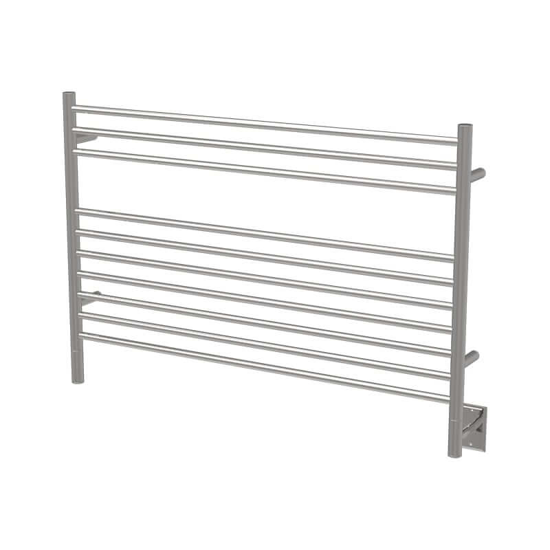 Jeeves Model L Straight 10 Bar Towel Warmer in Polished Stainless Corner View