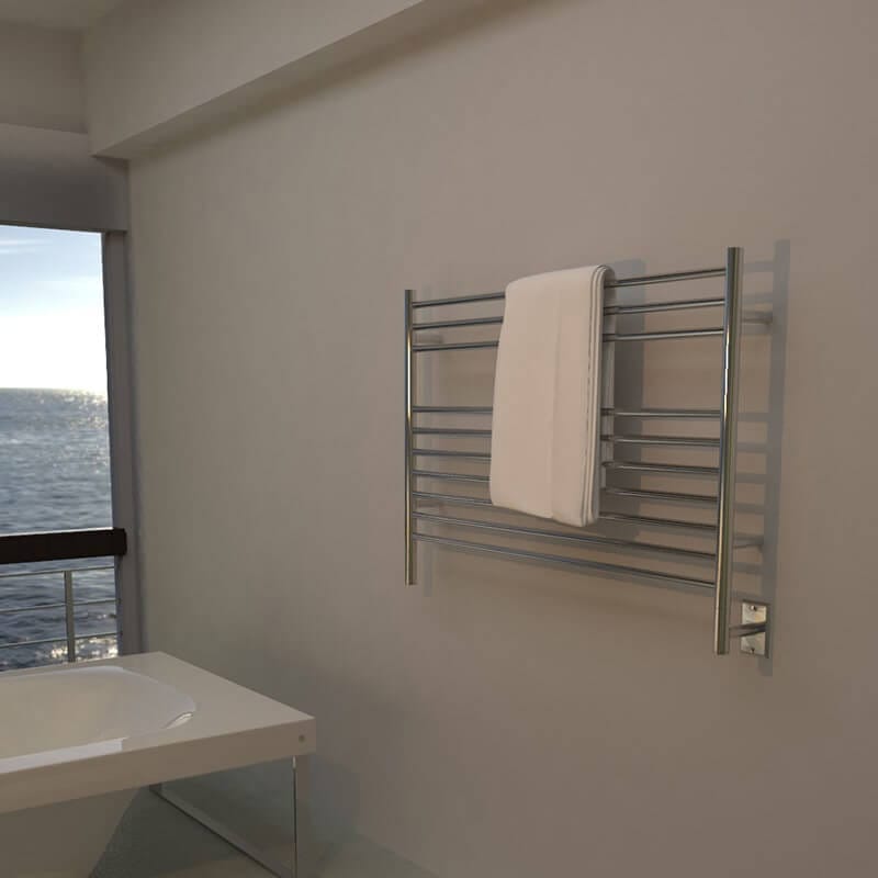 Jeeves Model L Straight in Polished Stainless Corner View Lifestyle