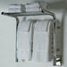 Jeeves Model M Shelf 11 Bar Towel Warmer in Polished Stainless With Multiple Towels