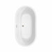Juliette 60 Inch Freestanding Acrylic White Bathtub With Brushed Nickel Trim No Faucet Top View