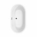 Juliette 60 Inch Freestanding Acrylic White Bathtub With Matte Black Trim No Faucet Top View
