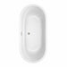 Juliette 67 Inch Freestanding Acrylic White Bathtub With Brushed Nickel Trim Top View