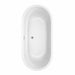Juliette 67 Inch Freestanding Acrylic White Bathtub With Polished Chrome Trim No Faucet Top View