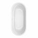 Juliette 67 Inch Freestanding Acrylic White Bathtub With Shiny White Trim and Brushed Gold Faucet Top View