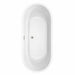 Juliette 71 Inch Freestanding Acrylic White Bathtub With Brushed Nickel Trim No Faucet Top View
