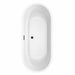 Juliette 71 Inch Freestanding Acrylic White Bathtub With Matte Black Trim Top View